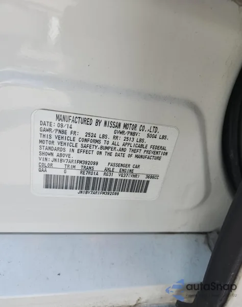 2015 Infiniti Q50 Base from USA, damaged, VIN JN1BV7AR1FM392099